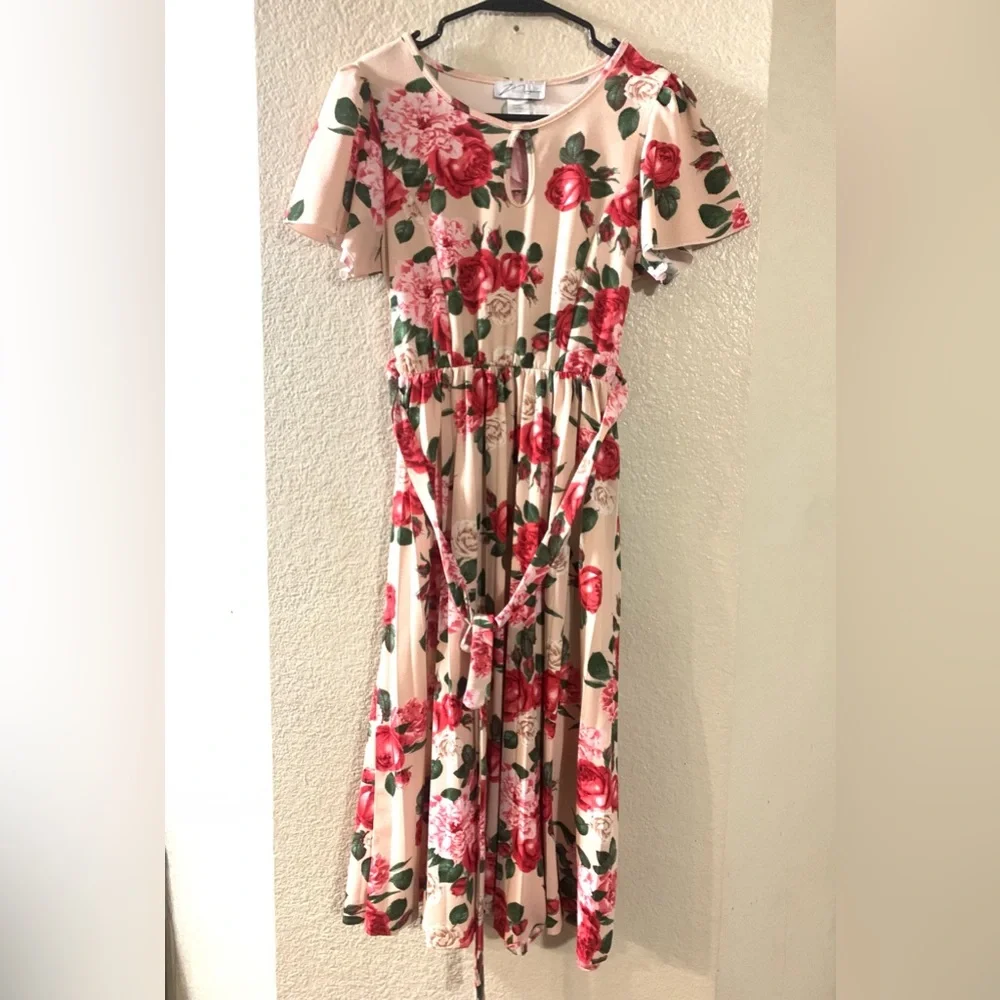 PINK ROSE DRESS - Picture 1 of 3